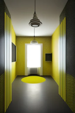 a non-linear space. all rooms appear uniform and share superficial features such as yellowed wallpaper, damp carpet, and inconsistently placed fluorescent lighting.