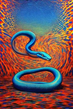 detach from the snake; neo-surrealistic optical art