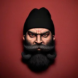 Black Ganesha, beard, angry, tattoo, strong man, beanie