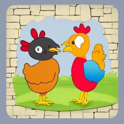 2 friend chickens finding a beautiful stone as a childrens bookcover