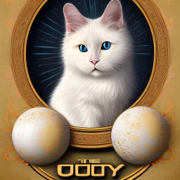 white cat summoning orbs