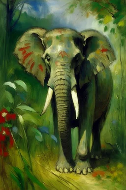 Portret van olifant door Monet