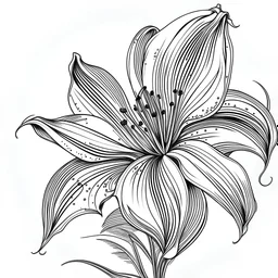 draw me perfect outline of Lily flower