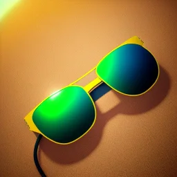 lemon wearing sunglasses, relaxing on the beach, pixar movie still, 3d, realistic render, hyperdetail