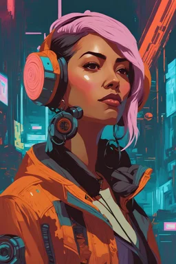 A beautiful portrait painting of a cyberpunk Luz from The Owl House by pascal blanche and sachin teng and sam yang and greg rutkowski, in style of colorful comic. symmetry, hyper detailed. octanev render. trending on artstation
