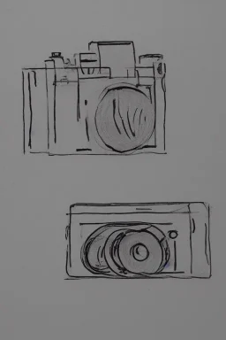 Minimalist drawing of a old camera