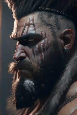 Barbarian barber, high detail, 8k, cinematic, depth of field, art