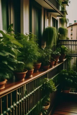 plantas en un balcón