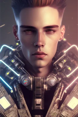 cyberpunk, head, men, portrai