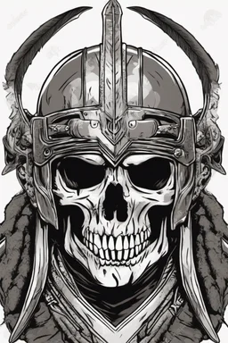 WARRIOR skull helmet, comic style, portrait