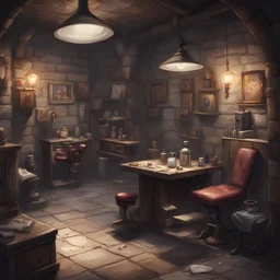 dnd, barber shop in the dungeon