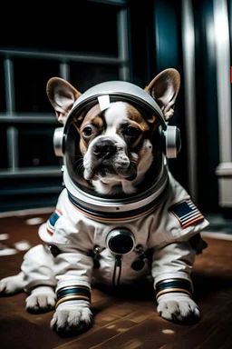 dog in astronaut suit