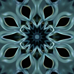 Mesmerizing abstract 3d visual, recursive Symmetrical structure of flowing translucent shapes, centered, soft aesthetic, negetive space.galaxsy background