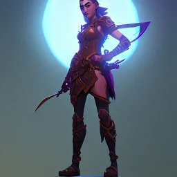 warrior lady under the Moon