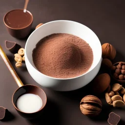 Bowl of cocoa cereal with milk