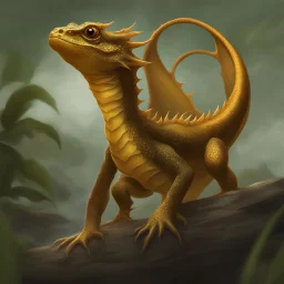 An Umbral Gold Dragon-Newt