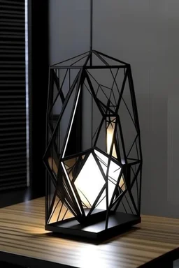 gaming table lamp inspired by buliding architecture modern stlye. geometric form