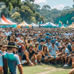 public going on scene in a music festival