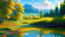 Paint, Impressionist, Beautiful Calm Nature,