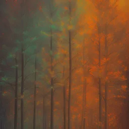  pastel colors, abstract art , red, orange, white,brown,son, earth, wod, trees, flowers, forest