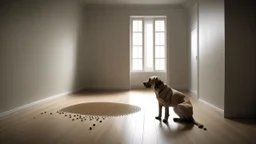 An empty room with a dog and holes, Vorticism
