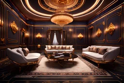 Empire style fantastic imperial apartments dim lighting in a large intergalactic linerфото реалистичность 4к