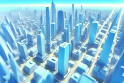 City in 2100 :: aerial view, 8K, Hyperdetailed, extremely realistic evolution of future architecture, photorealism, colourful, blue sky over a clean environment, award winning, crisp quality, masterpiece, fantastic view, digital art, airbrush art, ink drawing