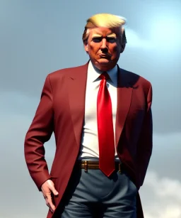 Donald trump, wrestling, naked torso, color breeches, suspenders, retro style, 80s, hot ambient, photo studio, red, gold, vibrant color, gradient, highly detailed, art stations, concept art, smooth, unreal engine 5, god rays, ray tracing, RTX, lumen lighting, ultra detail, volumetric lighting, 3d, finely drawn, high definition, high resolution.