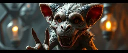hyena gnome kobold realistic and creepy, straight from the lich lab