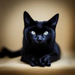 Portrait of a black cat