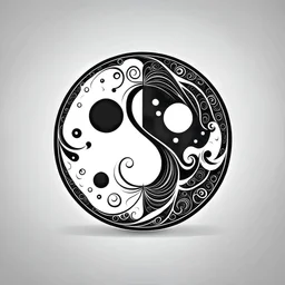 Ying Yang Logo , Tshirt Design Wector , Clean lines, HD ,
