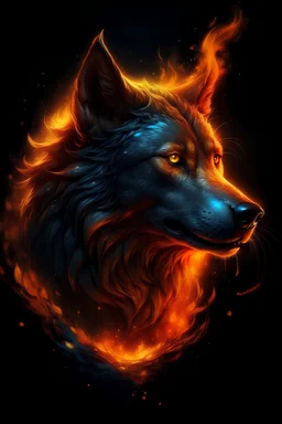 fantasy fire wolf