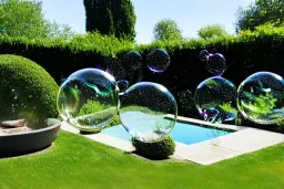 Garden with bubbles