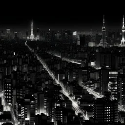 tokyo by night in a realistic tone to serve as a wallpaper