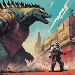 [art by Greg Smallwood] Mil Mascaras vs. Godzilla (tank_girl)