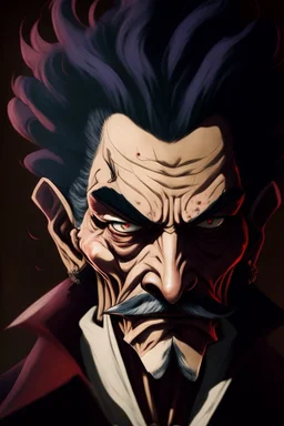 A portrait of a bizzare villain from One Piece anime, Caravaggio style