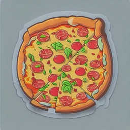 pizza sticker caricature