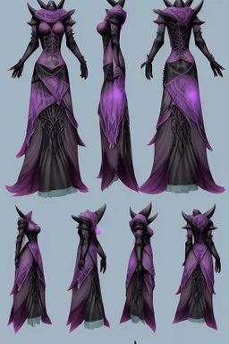 witch necromancer female dress turnaround