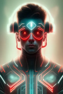 cyberpunk, head, men, portrai, tron