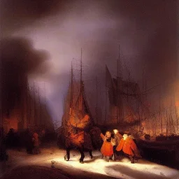 Rembrandt Snowstorm glowing lights