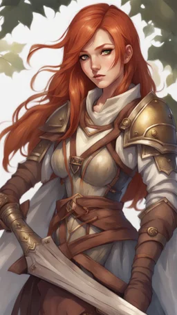 Teenaged Female Red haired kitsune paladin/bard