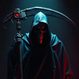 Grim Reaper, volumetric lighting, particales, highly detailed, deep colours,8k, void