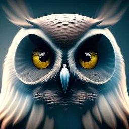 Owl, macro lens blur, hyperphotorealistic,studio lighting, sharp focus, unreal engine