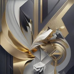 Create a visually striking abstract composition that embodies the essence of luxury and craftsmanship