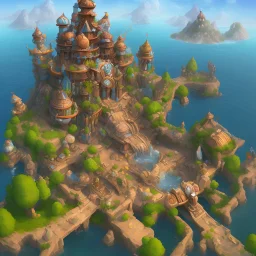 architecture concept in dofus，vertical view