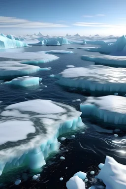 Polar ice sheets melt and sea levels rise, submerging lower-lying coastal lands
