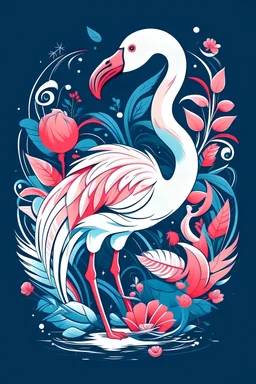 christmas T-Shirt design , colors, typography, best creation, white backround, typography, Merry Christmas Flamingo T-Shirt, Cute Flamingo, illustration, poster