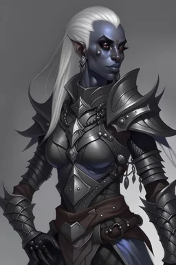 Drow elf wearing studded leather armor