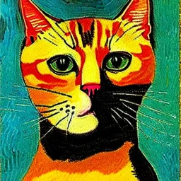 Portrait of cats by Van Gogh