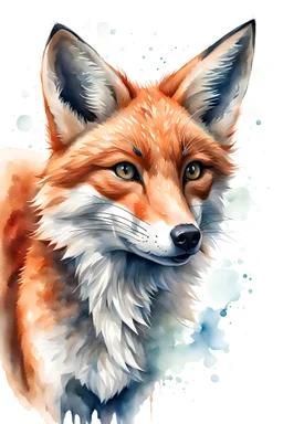 watercolor drawing pencil ginger fox, on a white background, Trending on Artstation, {creative commons}, Illustration, Color Grading, Filmic, Nikon D750, Brenizer Method, Perspective, Depth of Field, F/2.8, Lens Flare, Tonal Colors, 8K, Full-HD, ProPhoto RGB, Perfectionism, Rim Lighting, Natural Lighting, Soft Lig